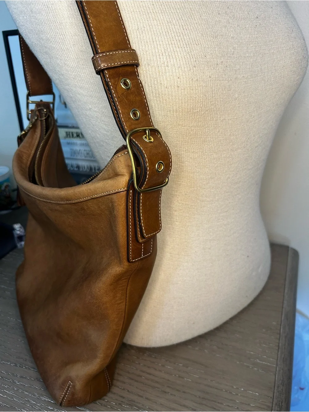 Coach Vintage Legacy Slim Adjustable Strap Shoulder/Crossbody Cognac Leather Bag